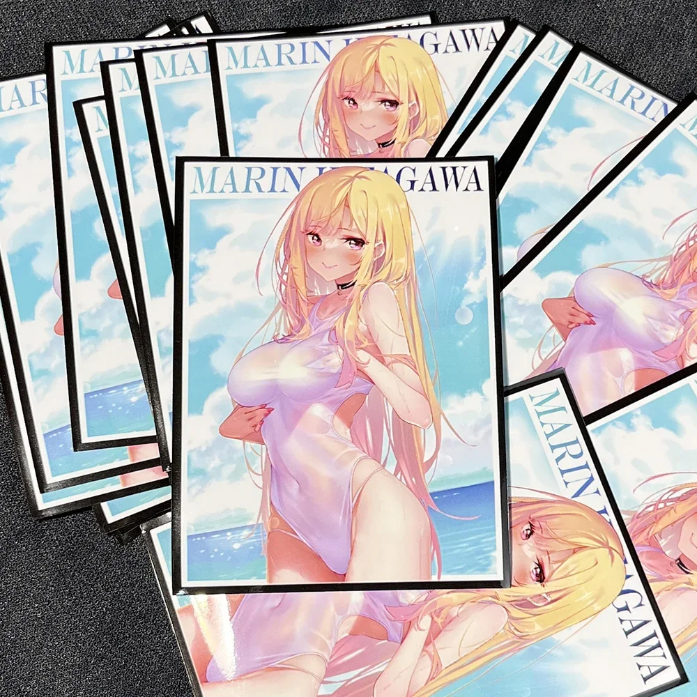 

60PCS 67×92mm Art Anime Card Sleeves for MGT/PKM/PTCG Game Cards Top Loading Inner Trading Card Protector Shuffling is Smooth