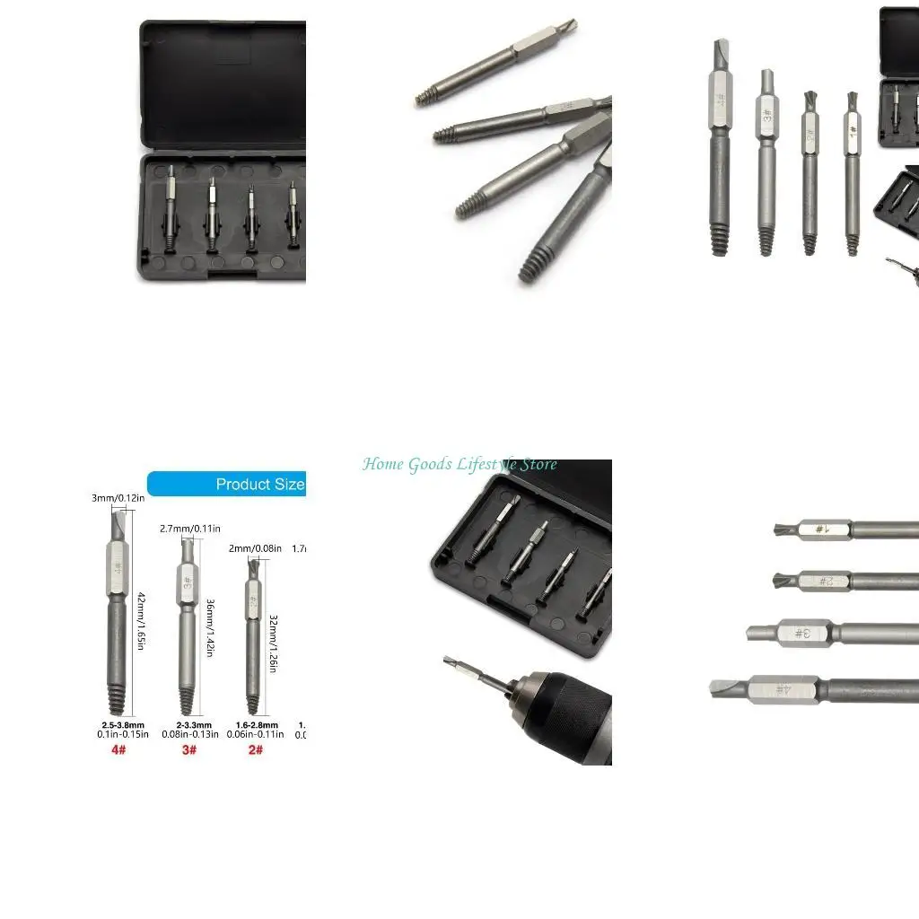 E74E 4Pcs Screw Rem…