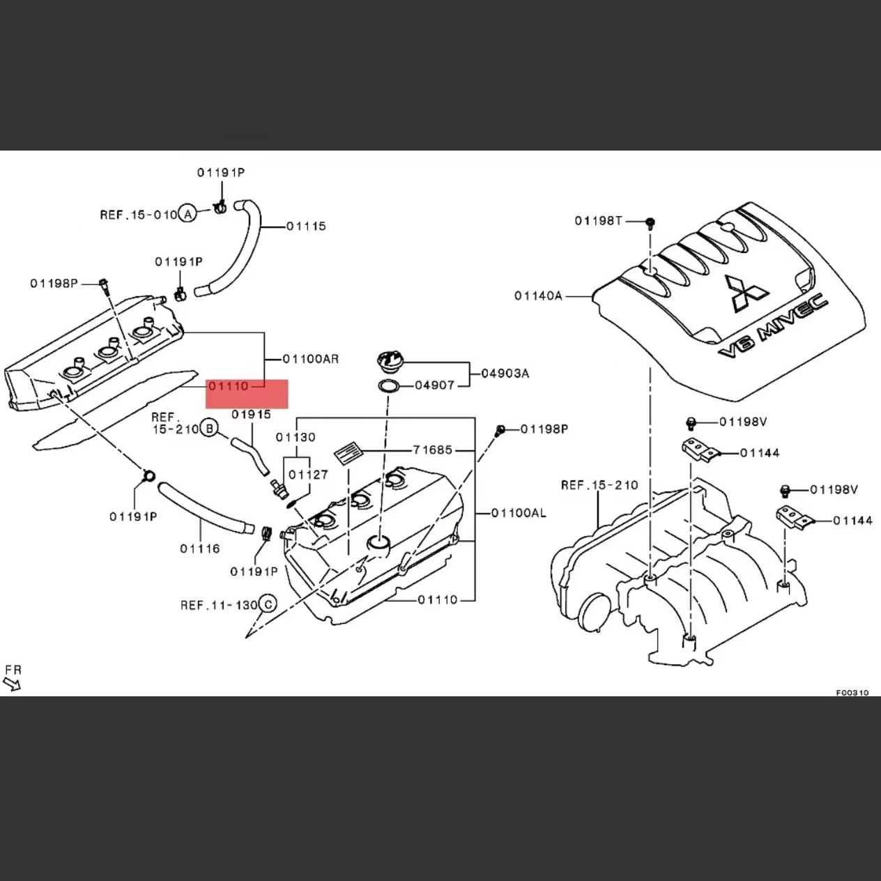Junta da tampa da válvula 1035A714 para Mitsubishi Outlander Montero Pajero Sport