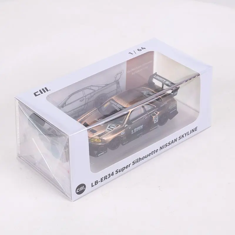 다이캐스트 CM 1:64 체중계 닛산 스카이라인 스카이라인 R34 개조 합금 자동차 모델, 수집용 장난감 선물, 기념품 전시 장식품