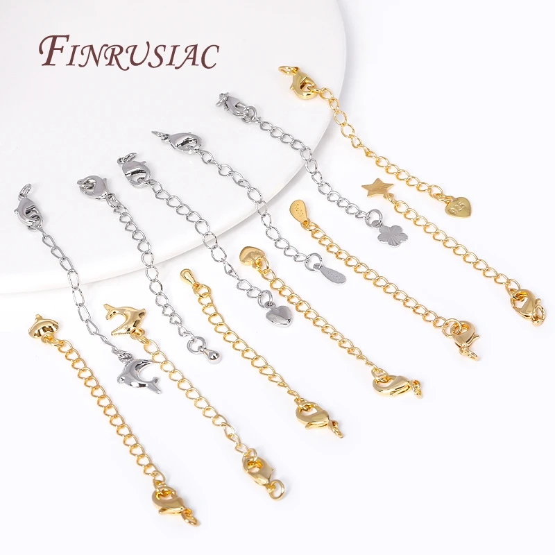 18K Gold Plated Extension Chain with Lobster Clasp For Jewelry Making DIY Findings,Necklace Extender Accessories For Bracelets