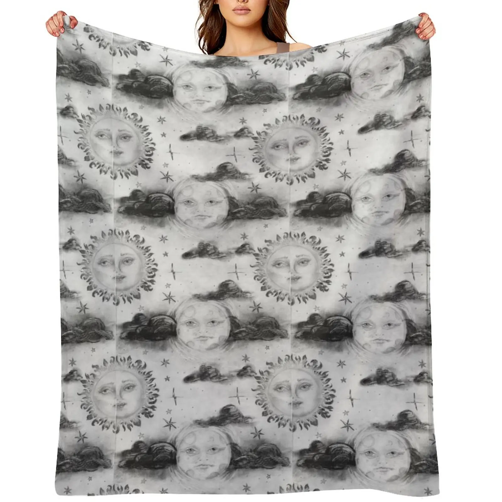 

Moon and Sun Throw Blanket Designers wednesday warm winter christmas decoration Blankets