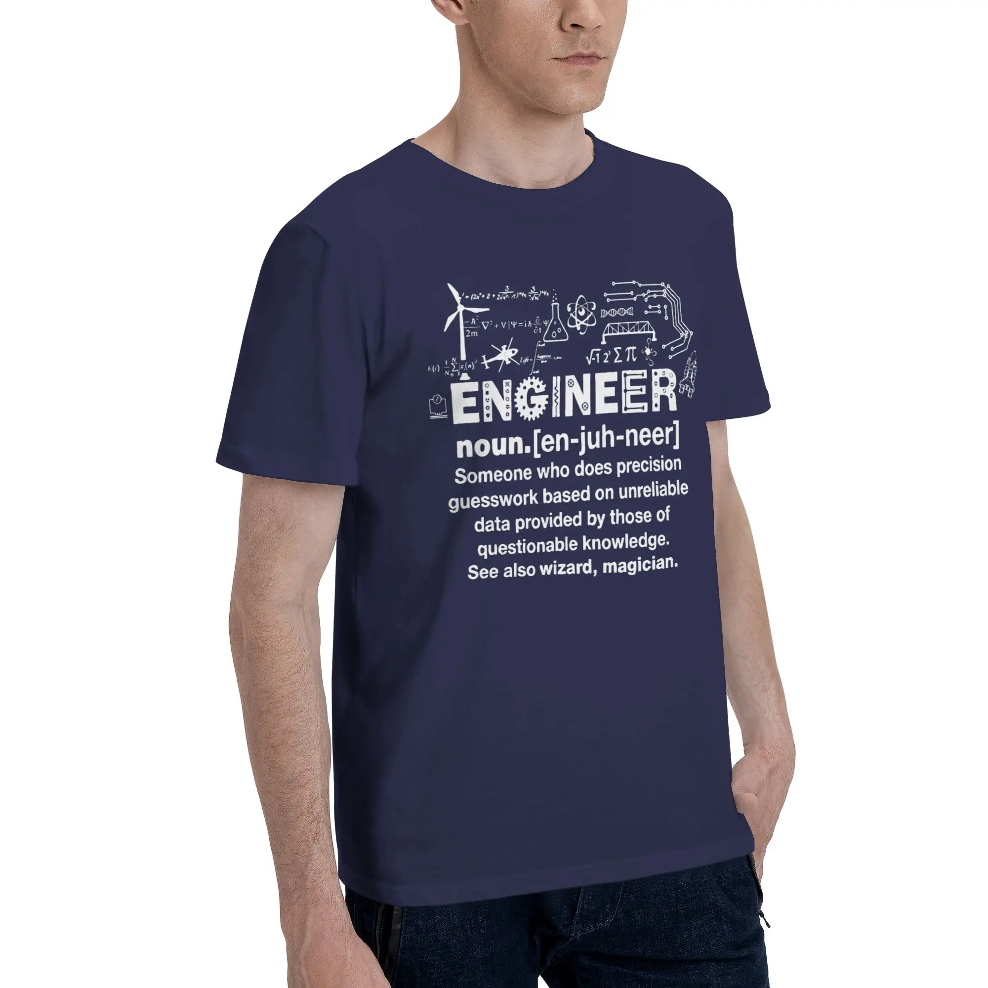 Men T-Shirts Engineer Humor Definition Casual 100% Cotton Tees Short Sleeve Programmer T Shirt Crew Neck Tops Graphic