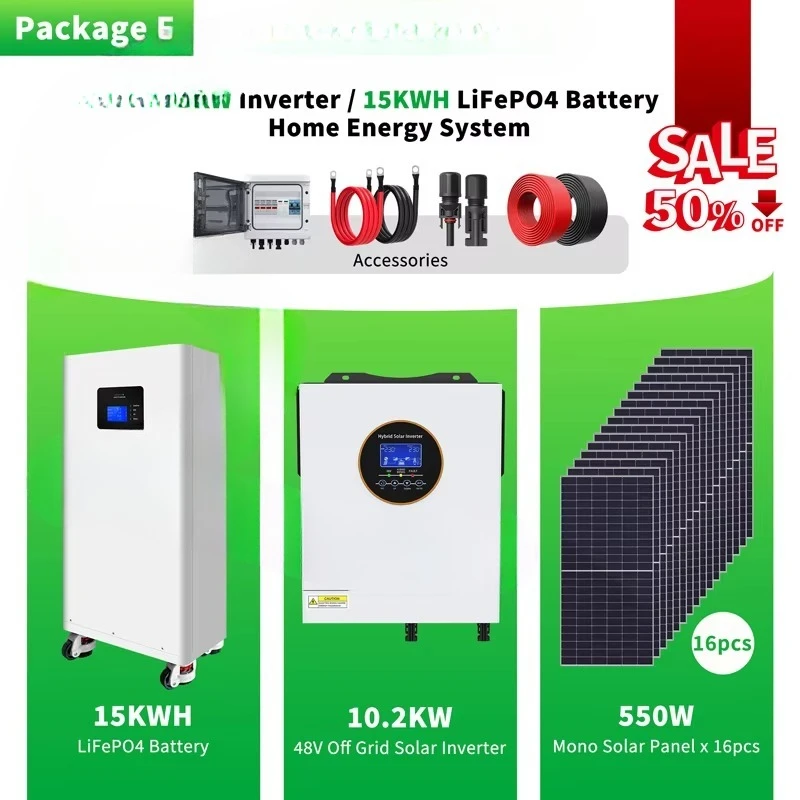 High Efficiency 10.2KW Grid-Tied Solar System with IP65 Waterproof Solar Mounting and MPPT Controller for Home Power System