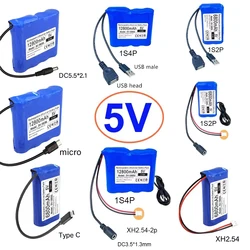 5V 18650 Lithium Battery 12.8Ah 9.8Ah 6.8Ah for Microcontroller LED Outdoor Light Bluetooth Speaker Audio Backup Power Supply