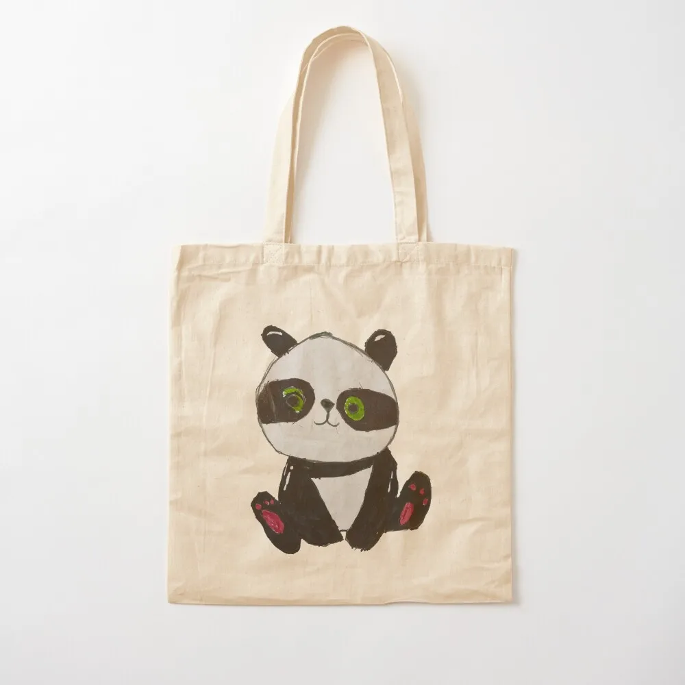 الباندا - حقيبة حمل برسومات كرتونية لطيفة للأطفال حقيبة قماش للنساء حقيبة حمل للرجال حقيبة صديقة للبيئة كيس صب فام