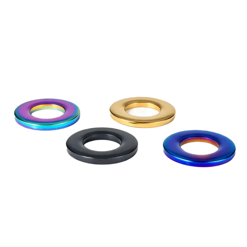 304 Stainless Steel Color Flat Gasket M4 M5 M6 M8 M10 PVD Vacuum Coated Flat Gasket Suitable for Bicycle/Motorcycle Modification