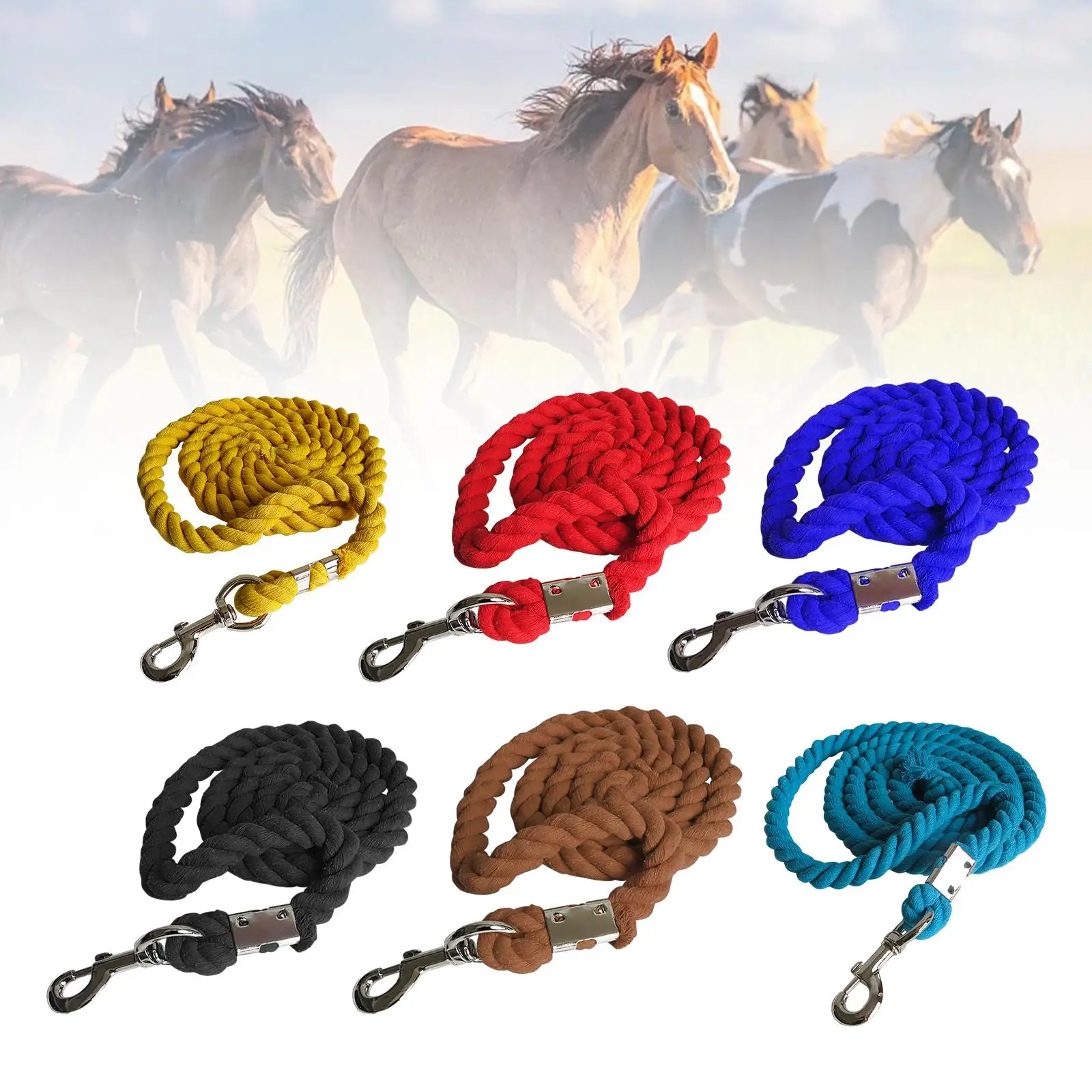 Cuerda de plomo suave hecha a mano Para Caballo de entrenamiento, accesorios para caballos, cabras o ovejas, hebilla giratoria, cuerda líder para caballos de alta resistencia