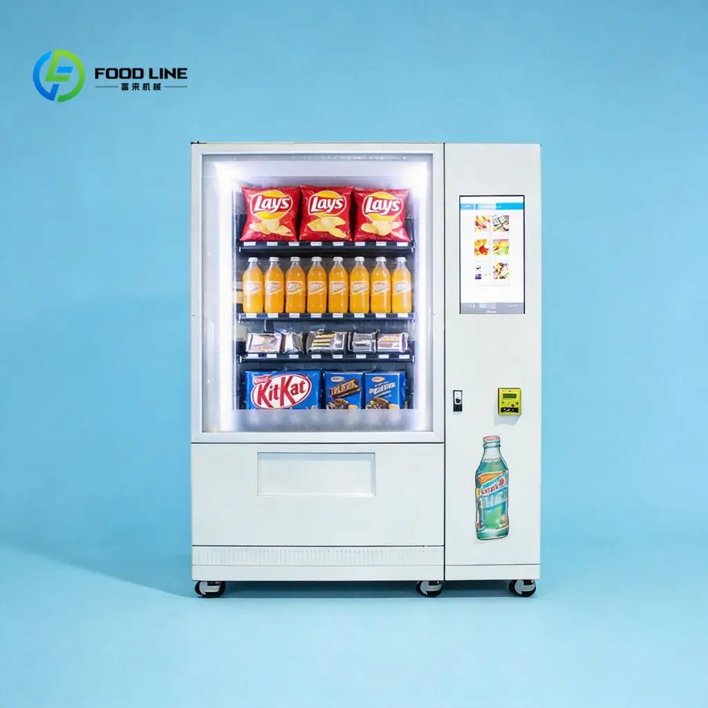 OEM ODM Custom Touch Ui Layout LED Lamp Drink Snack Vending Machine Customizable