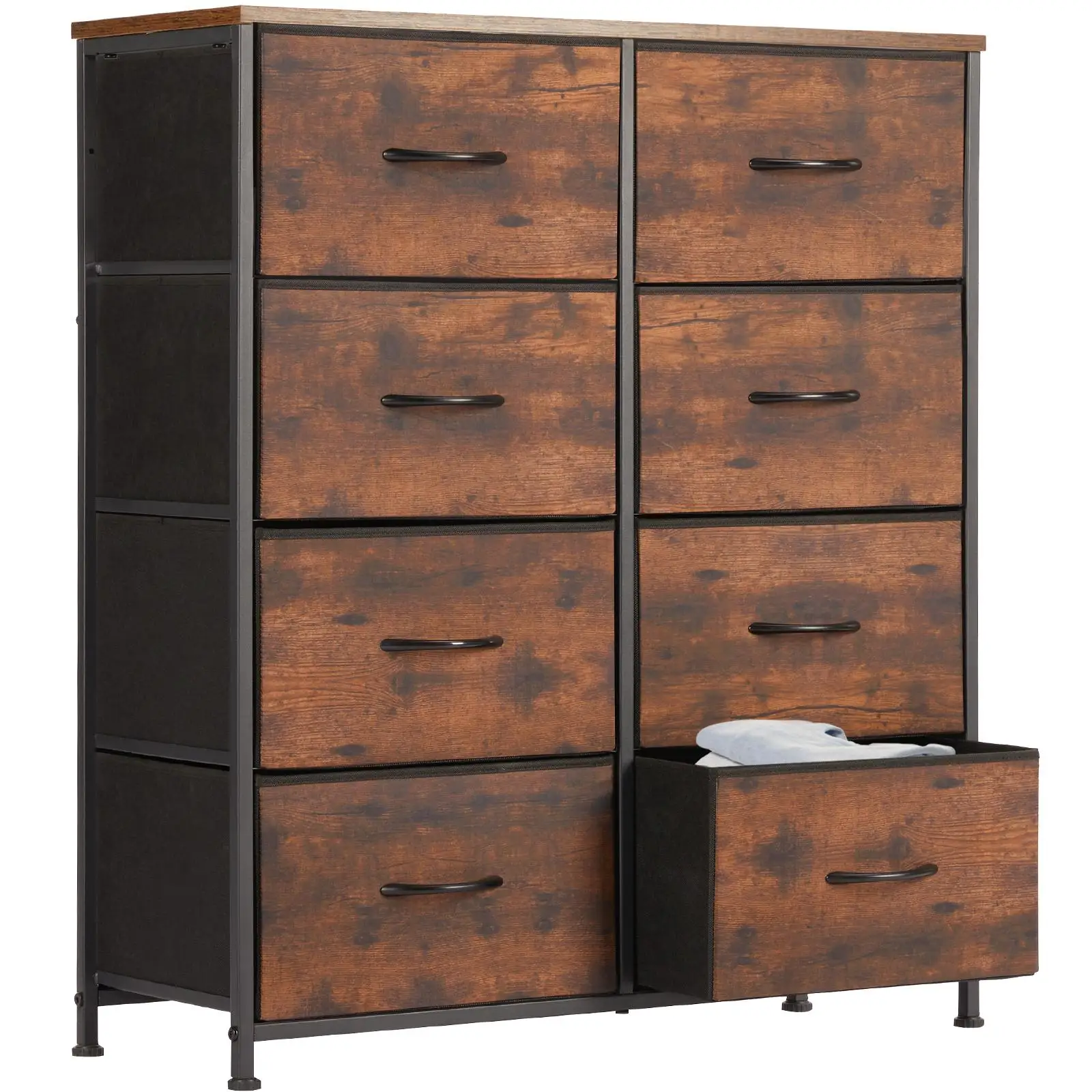 8-Drawer Fabric Furniture Chest of Drawers, Multi-Functional Organizer Storage, Bedroom Dresser for Home Decor & Kitchen Organization, Compartment Cabinet Drawers