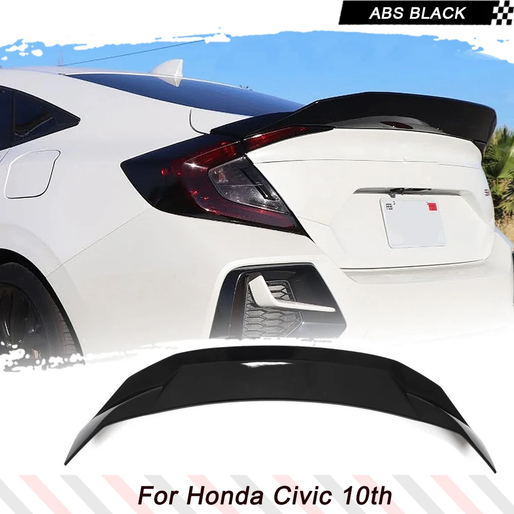 

Trunk Spoiler for Honda 10th Civic Sedan 2016-2021 Rear Car Rear Trunk High-Kick Tail Spoiler Wing Lip Car Spoiler Glossy Black