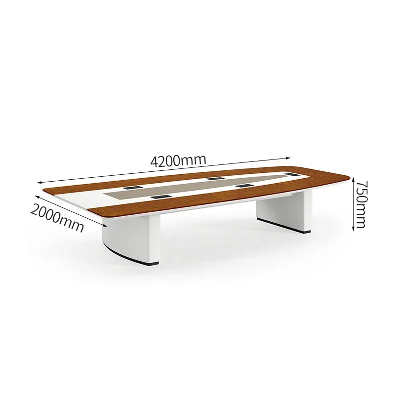 Solid wood conference table, long table, simple modern large conference table and chair combination conference room table, paint