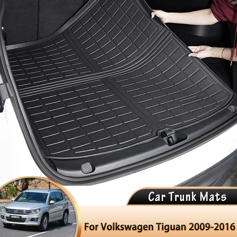 Car Boot Liner Cargo Rear Trunk Mat Luggage FLoor Carpet Tray Waterproof for Volkswagen VW Tiguan MK1 5N 2009~2016 Accessories