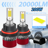 2PCS 20000LM 9007 high low beam Led Headlight Bulb 6000K 3570 Chips Canbus 200W Driving Lights DRL DC12V For Car Motors