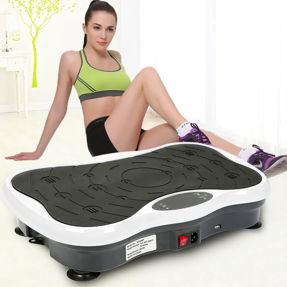 Máquina de plataforma vibratoria, masaje vibratorio para todo el cuerpo, equipo de fitness, entrenador de equilibrio en casa para forma y masaje corporal, negro