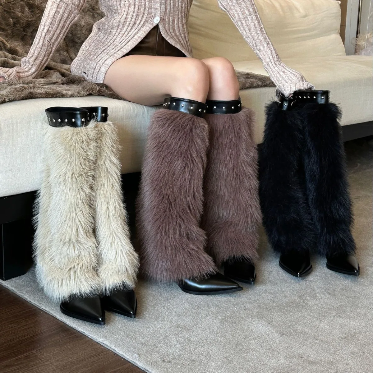 

Новинка осени и зимы 2021, теплые модные ботинки Мао, ботинки на шпильке с острым носком ивы