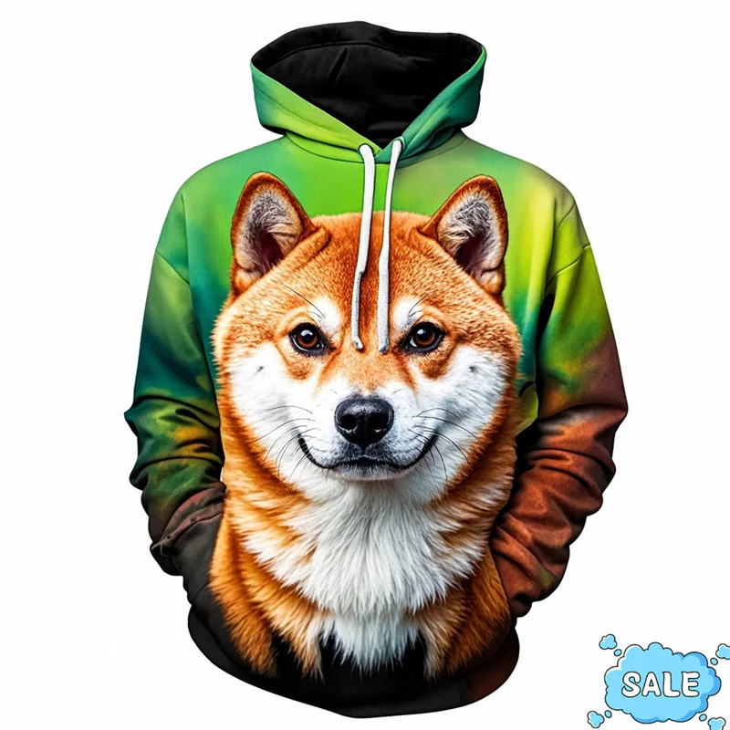 

Autumn New 3D Printing Cute Doge Cheems New In Hoodies & Sweatshirts Men Shiba Inu Graphic Hooded Hoody Funny Clothing Pullovers