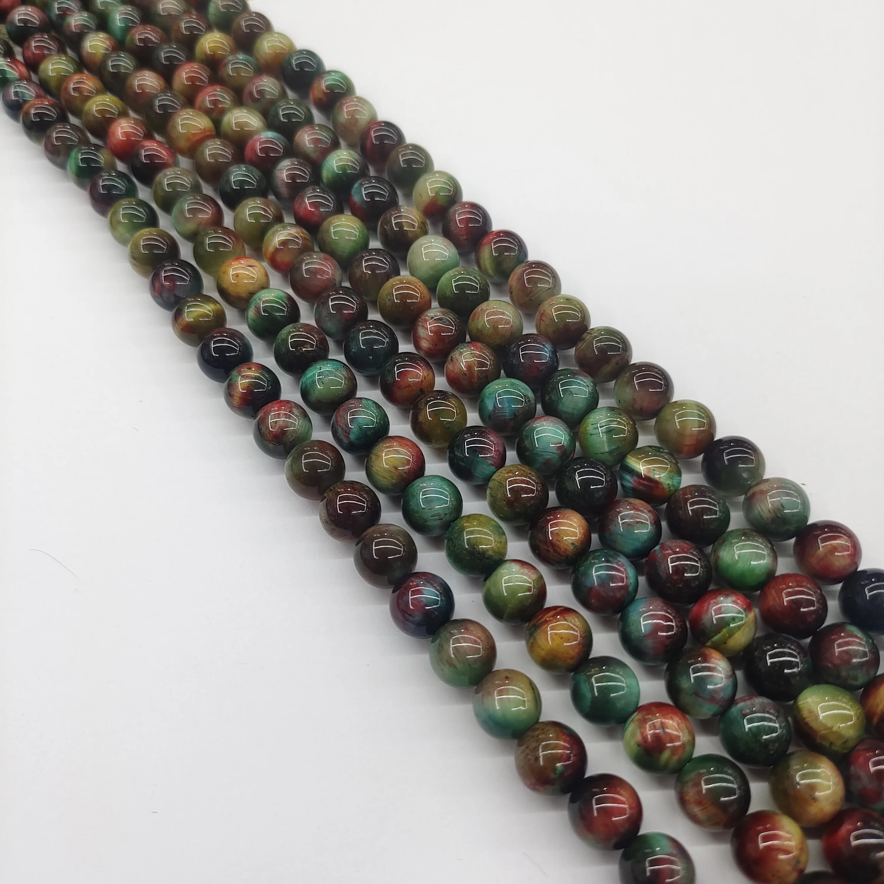 

Genuine Natural Mixed Color Tiger Eye AAA Gemstone Round Loose Beads for Jewelry Making DIY Bracelet