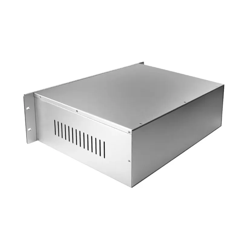 Custom 19-inch rack-mount enclosure factory supplies high-quality 3U rack-mount housings for aluminum audio amplifier chassis