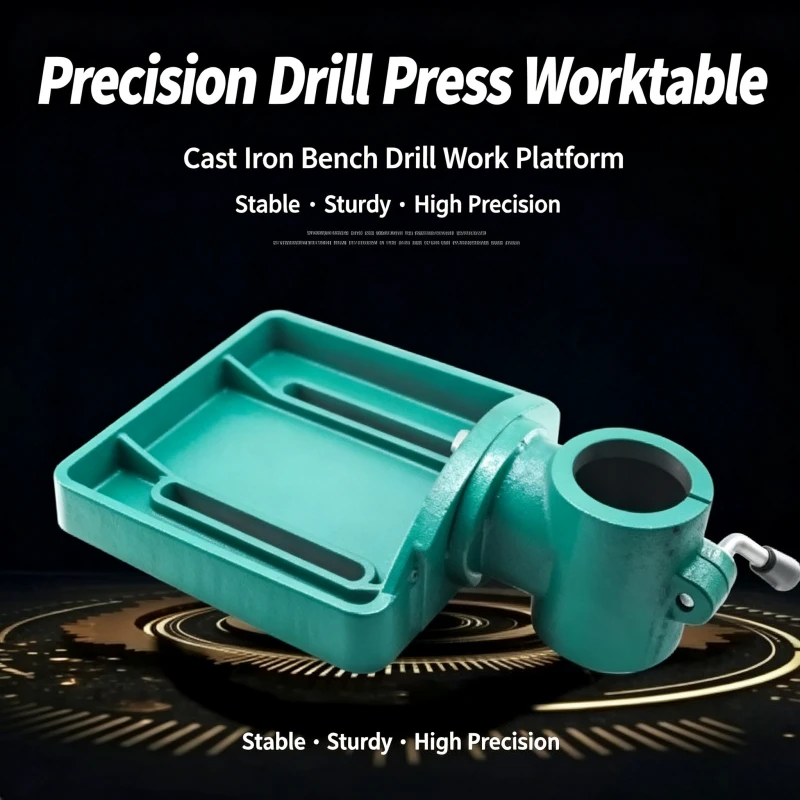 Bench Drill Cast Iron Worktable With Column Clamp Tee Connector Universal Drill Press Work Surface Spare Parts Drilling Machine