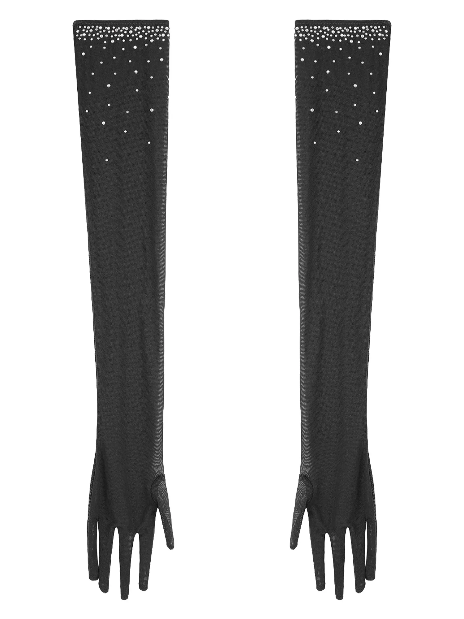 Sukienka do tańca latynoamerykańskiego z rękawiczkami, przezroczysta siateczka, warstwowa sukienka z frędzlami i długie rękawiczki do tańca tango i tańca towarzyskiego.