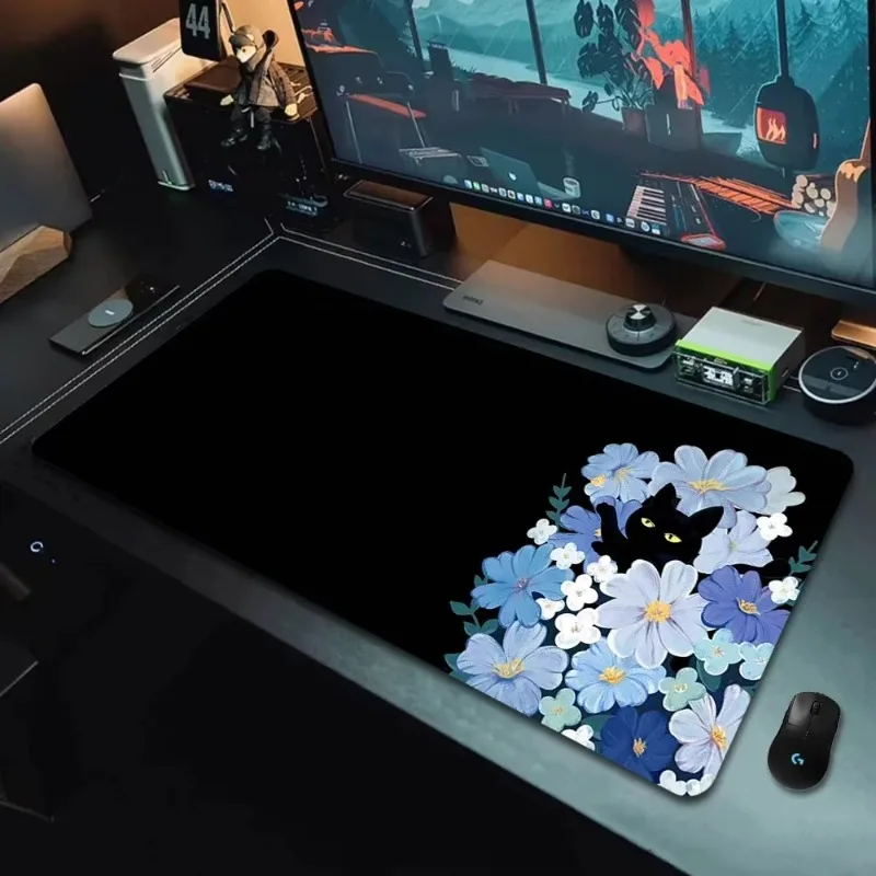 Mouse Pad Cute Simple Cat Large Size Gamer Keyboard Desk mat 900x400cm Carpet Rubber Tapis Souris PC Laptop Gaming MousePad XXL