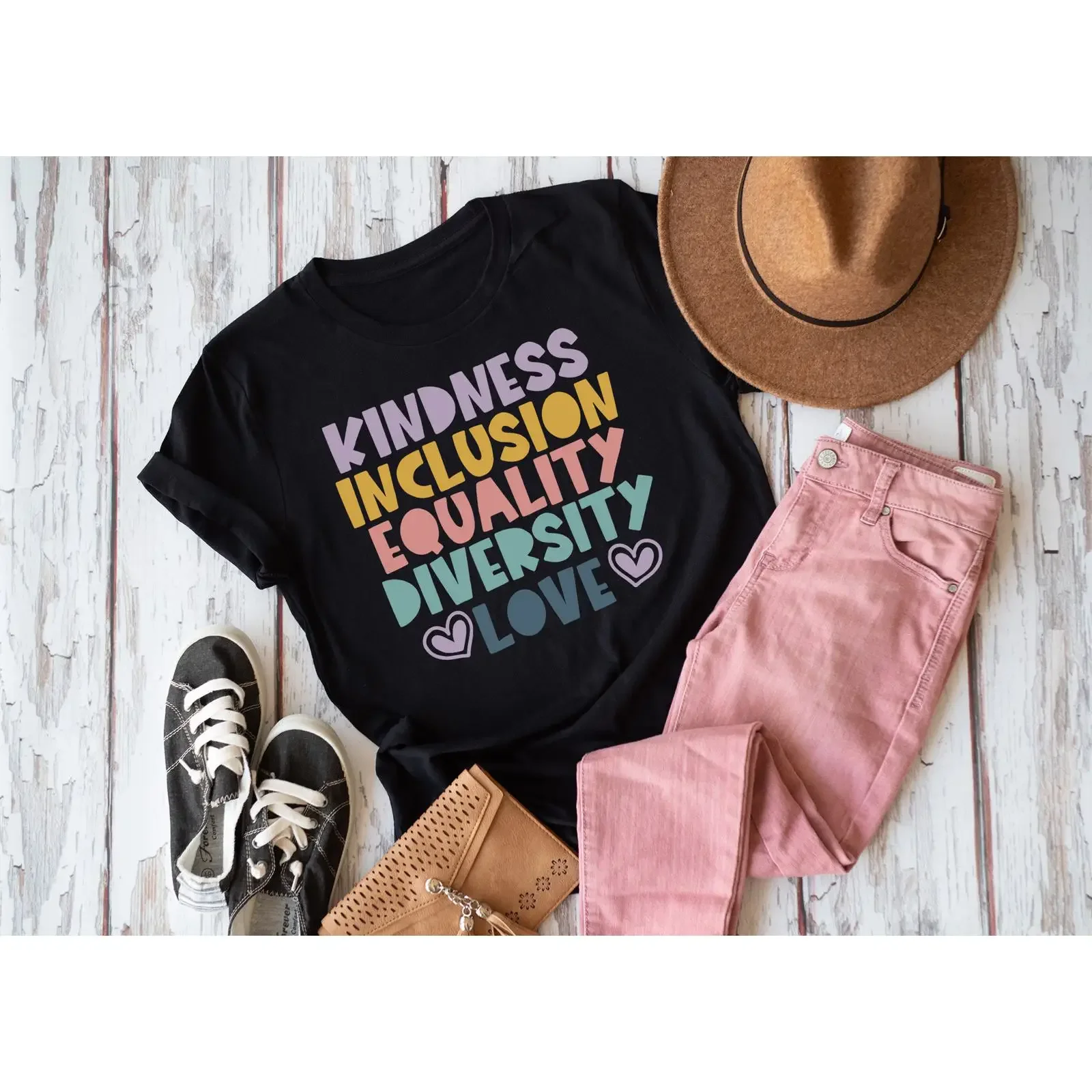 Kindness Inclusion Equality Diversity Love T Shirt Autism Awareness Neurodiversity Be Kind Casual vintage Washed