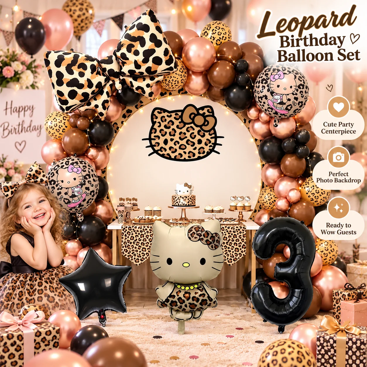 Adorables ballons en aluminium Hello Kitty, kit de guirlande d'arche, ballons en latex, ballons numérotés, décoration de fête d'anniversaire, de baby shower, cadeaux et jouets.
