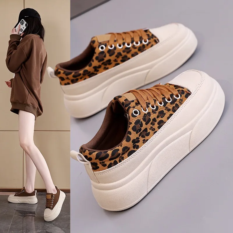 Women Platform Leopard Sport Casual Shoes New Sneakers Autumn Winter Designer Trend Running Shoes Walking Travel
