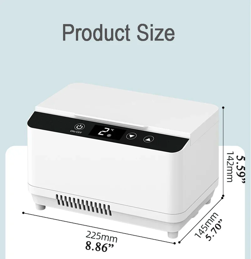 Двухслойный охлаждающий ящик для инсулина большой емкости с сумкой для переноски, перезаряжаемый светодиодный сенсорный инсулиновый медицинский холодильный ящик для автомобиля