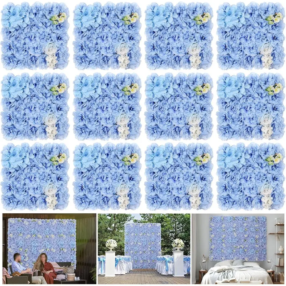 

Шелковые 3D-панели для декора стен или свадебного фона - 1 шт. синий искусственный цветочный настенный мат, 3D-панели из гортензии, пластиковые, ручной работы