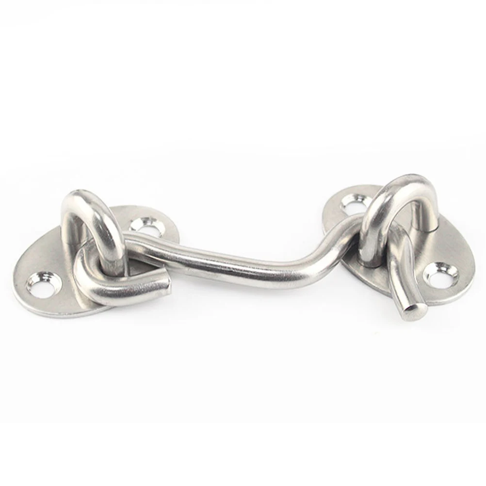

2 Pcs Stainless Steel Air Hook Easy to Install Cabin With Screws Door Thicken and Window Buckle Brass Sturdy Fits Most Doors
