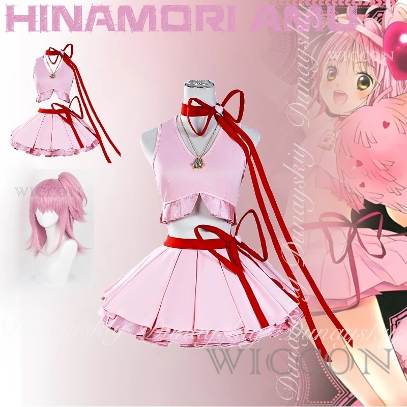 

Shugo Chara! Anime Hinamori Amu Cosplay With Exclusive Pink Sports Combat Uniform And The Short Pink Wig Cosplay Costume All Set