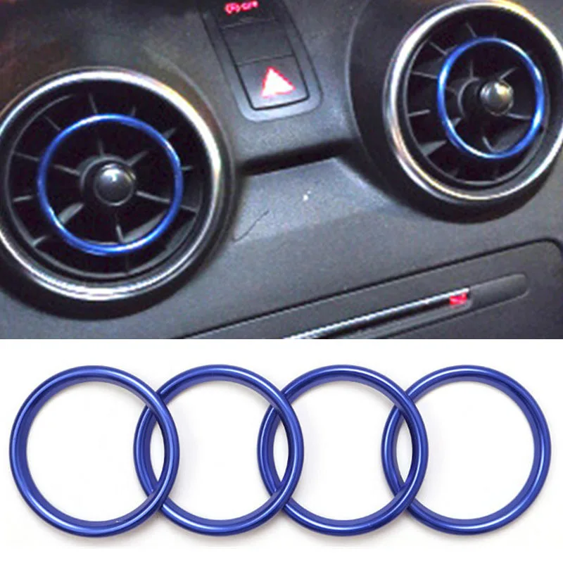 Aluminium Alloy Car Styling Accessories  Instrument Panel AC Air outlet Inner Decoration Ring Fit For Audi A1 2014-2017