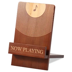 Now Playing Vinyl Record Stand Wood Vinyl Record Holder Vintage Record Holder Stand Record Holder Display for LP Enthusiasts
