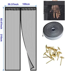 Summer Magnetic Curtains Screen Mesh On The Door Mosquito Net Anti Fly Insect Door Mesh Automatic Closing Size Can Be Customized