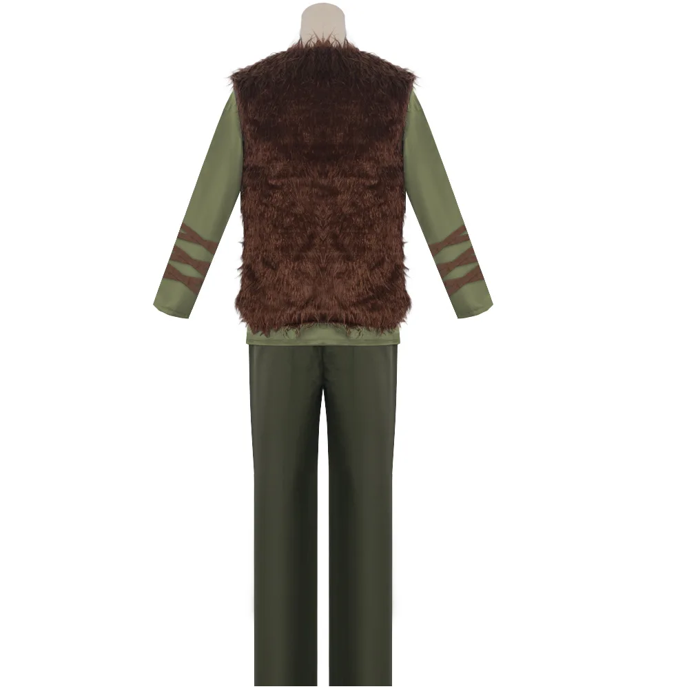 Cosplay Train Your Dragon Costume Cos Hiccup Deluxe Adult Fur Coat Personalised Streetwear Military Green Adult Suit