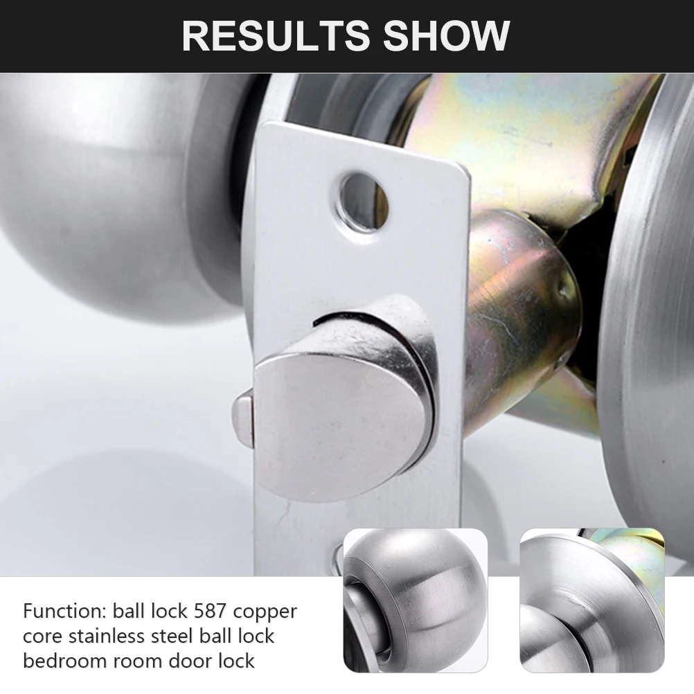 

1pc Stainless Steel Durable Knob For Home Bedroom Bathroom Study Room Door Household Room Door Lock Household Hardware Lock