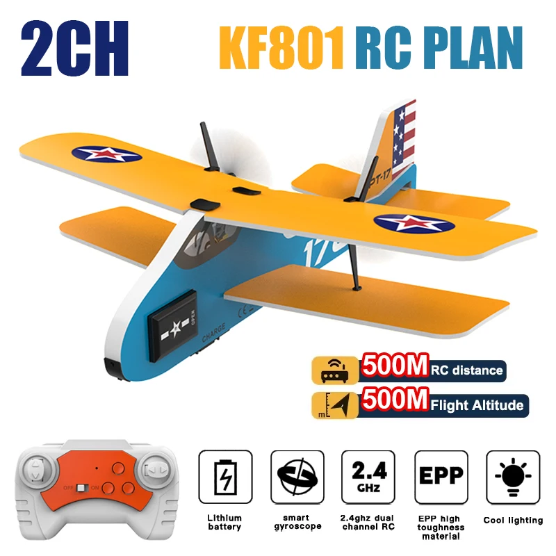 เครื่องบินบังคับวิทยุ KF801 รุ่น Stunts Plane 2.4G เครื่องร่อนบังคับวิทยุ ของเล่นเครื่องบินบังคับสำหรับเด็ก