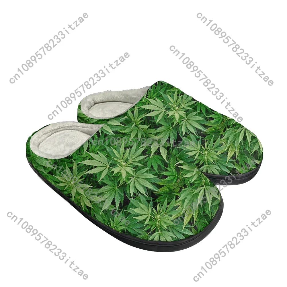 Hot Cool Cartoon Weed Fashion Cotton Slippers Mens Womens Sandals Plush Casual Keep Warm Shoes Thermal Comfortable Slipper