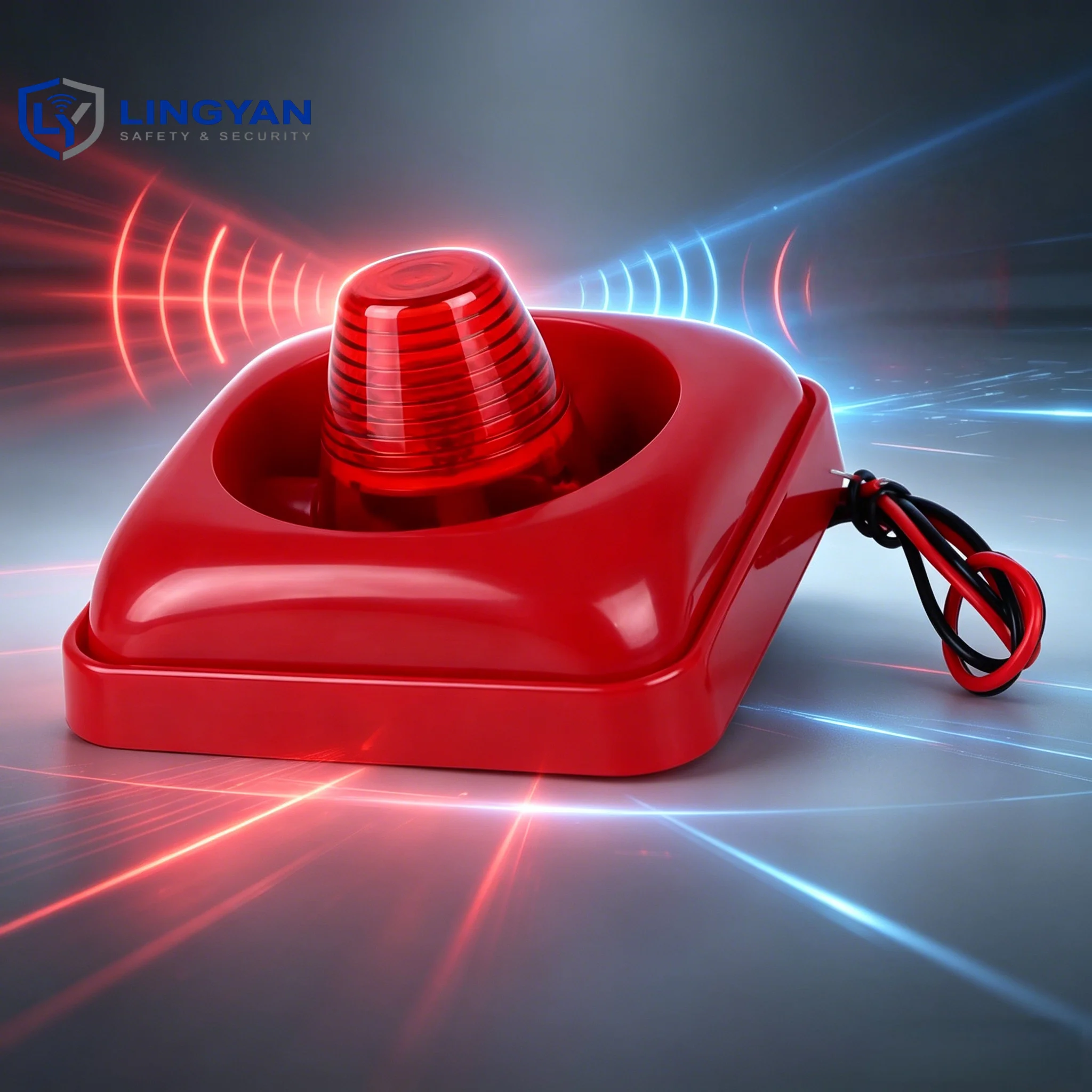 Warning Horn with LED Strobe, Model 107, dual DC voltage, high decibel siren for safety alarm application