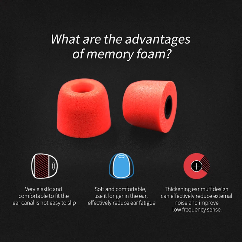 KZ Memory Foam Ear Tips In-Ear Headphones Comfortble Noise Isolating Ear Pads Earbuds For KZ Headphones ZSX EDXPro PR3 Castor image 4