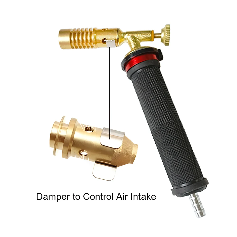LPG Gas Torch Handle High Temperature Gold Silver Smelting Fire Torch Handheld Copper Aluminum Iron Welding Gun LPG Flamethrower