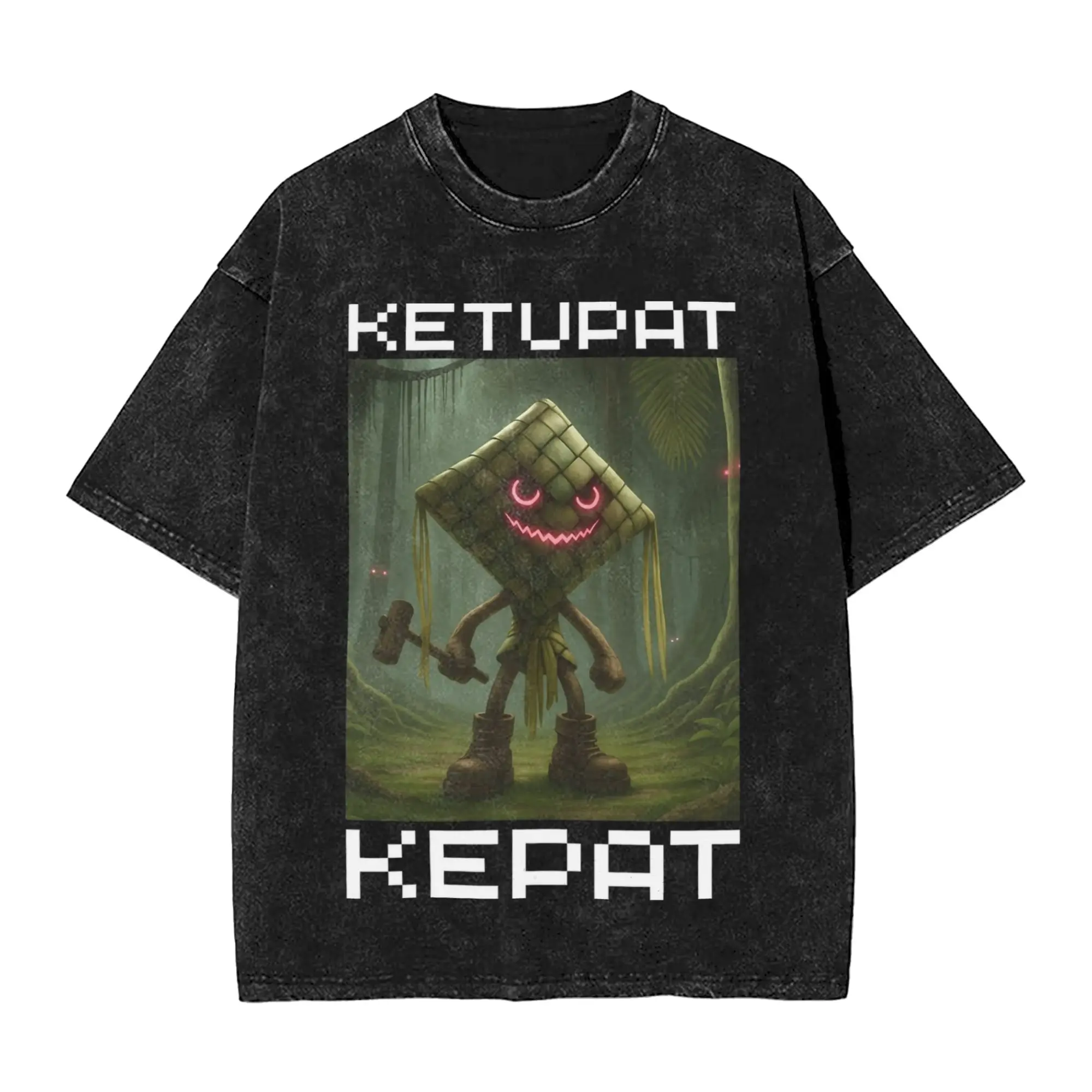 

Washed T Shirt Ketupat Kepat Italian Brainrot Meme Hip Hop T-Shirts Oversize Streetwear 100% Cotton Summer Tee Shirt Men Women