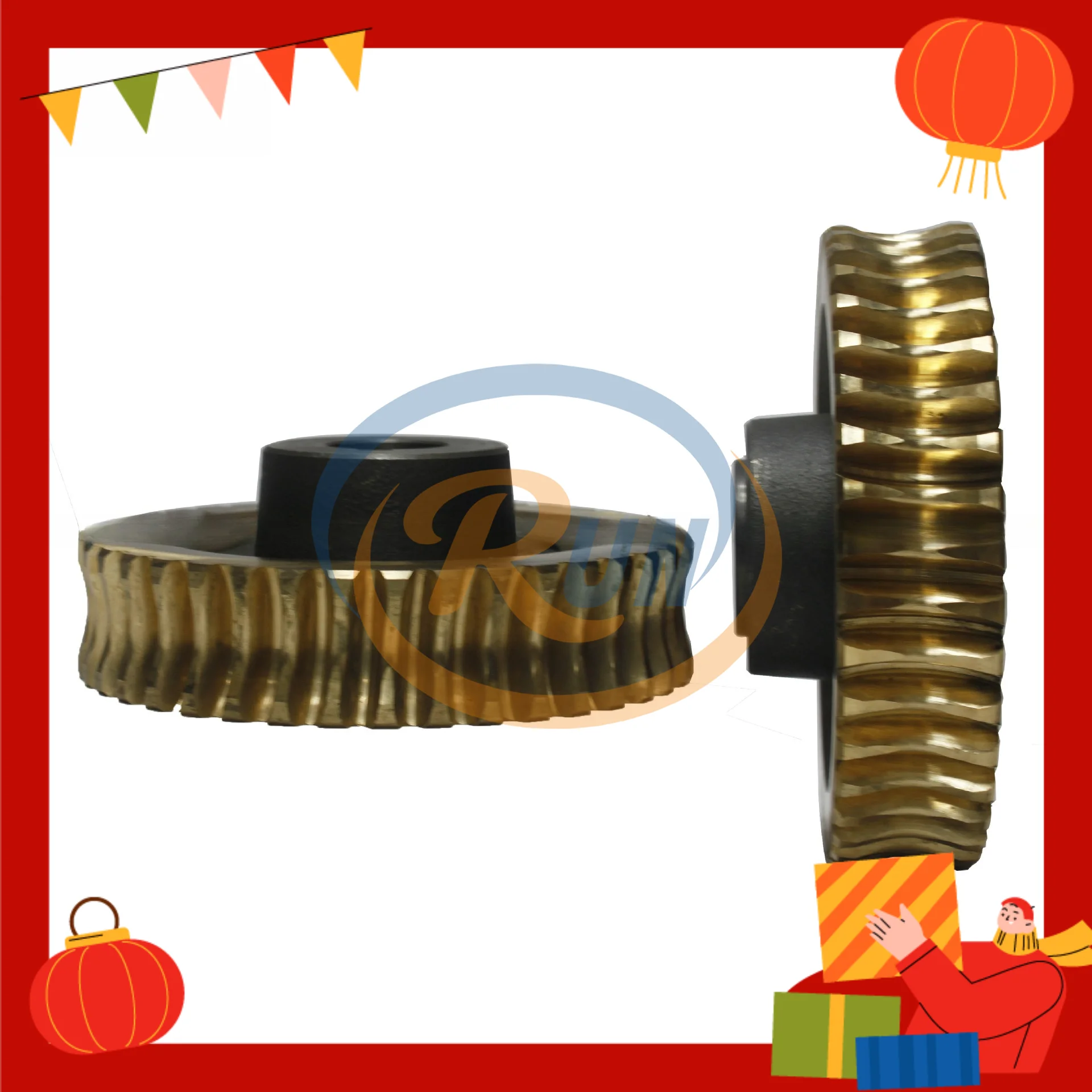 Komori Printing L40 Paper Receiving Table Lifting Motor Copper Worm Gear 41 Teeth Komori Printing Machine Gear Parts