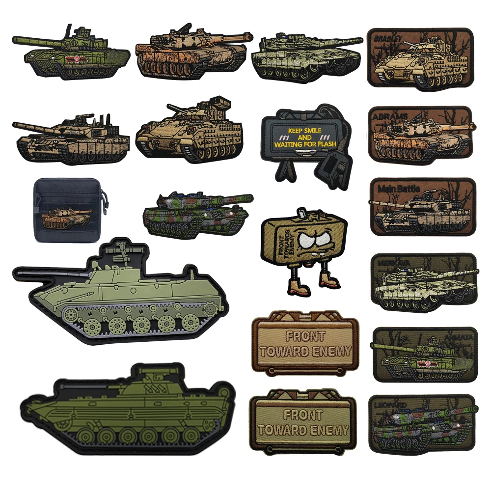 

Newly Designed Jungle Camouflage Embroidered Tactical Tank Patch Pack Accessory Armband Army Fan Backpack Patches for Clothing