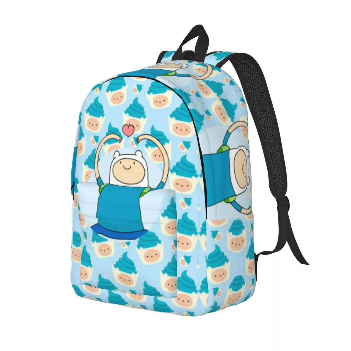 Finn The Human New Fashionable Pattern School Bag Print Lightweight Backpack 15.7in 17.7in