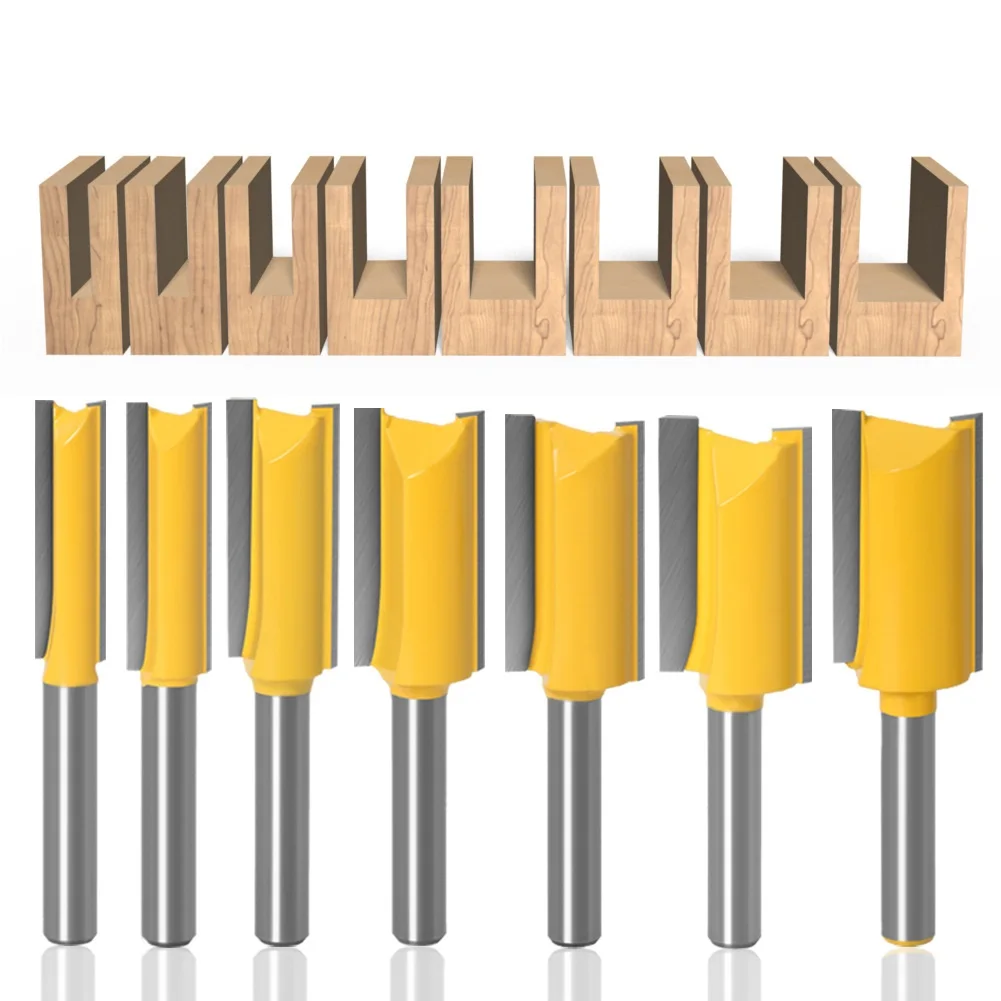 

1PC 1/4" 6.35MM Shank Milling Cutter Wood Carving Straight Tungsten Carbide Single Double Flute Router Bit Wood Milling Cutter