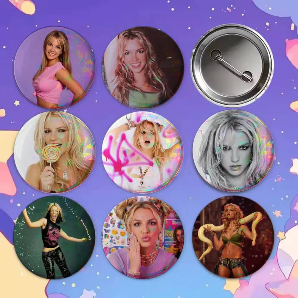 2000s Y2K B-Britney Spears Brooches Stylish Ornament Pins Exquisite Round Badge Bag Accessories Jewelry Gifts