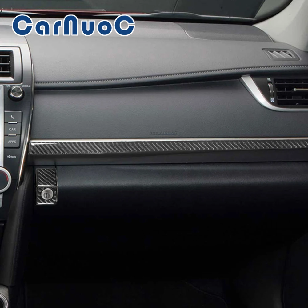 

Car Glove Box Cover Sticker For Toyota Camry 2012 2013 2014 Decorative Strip Accessories Auto Carbon Fiber Interior Mouldings